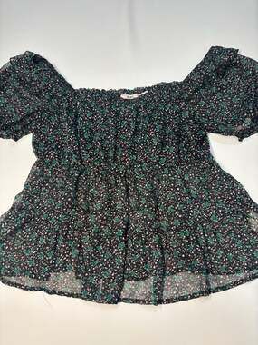 Mi Ami Women's Floral Off-Shoulder Peplum Blouse Size M